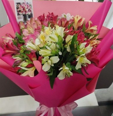 Bouquet of 15 alstroemerias - Spring tale