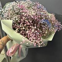 Bouquet of 15 sprigs of multicolored gypsophila - Cotton Candy photo report 1