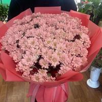 Букет из 17 веток розовой хризантемы - Красотка фотоотчет 2
