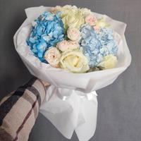 Hydrangea and Rose Bouquet - Blue Sonata photo report 6