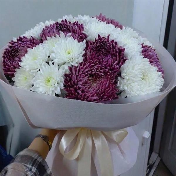 Букет из 15 больших хризантем - Суфле