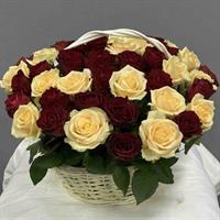 51 red and cream rose in the basket - Louise photo report 3