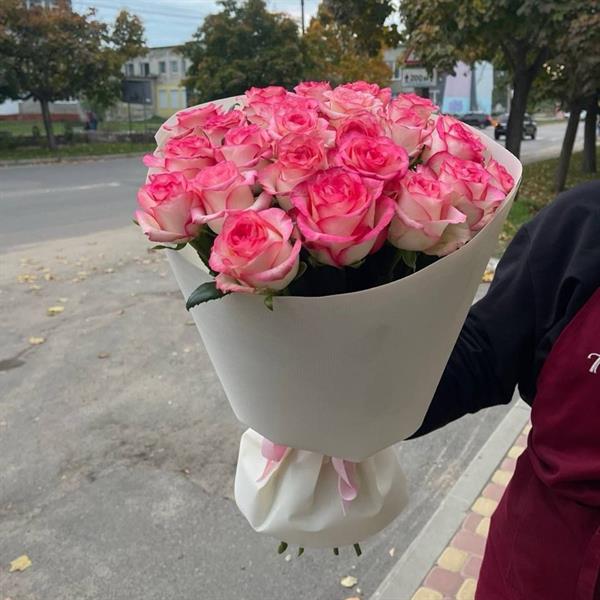 25 біло-рожевих троянд - Зефірний сонет