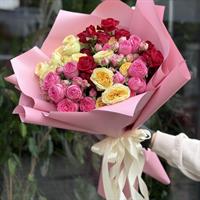 Bouquet of 9 multicolored spray roses - Melody photo report 1
