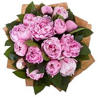 Spring basket with 9 peonies Spring basket with 9 peonies