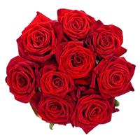 Замечательный букет из 9 красных роз 