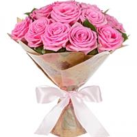 15 pink roses