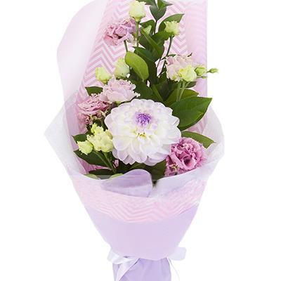 Милий букет з жоржин і еустоми Милий букет з жоржин і еустоми