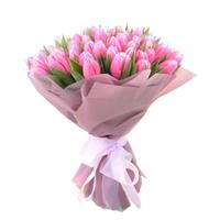 Букет з 39 рожевих тюльпанів