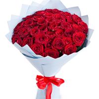 Розкішний букет з 31 червоної троянди 