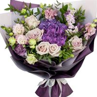 Delicate bouquet with imported roses and eustoma Delicate bouquet with imported roses and eustoma