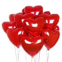 15 фольгированных шаров в форме сердца