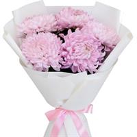 Красивый букет из одноголовой хризантемы