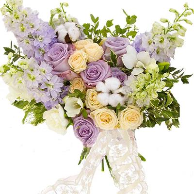 Delicate bouquet of roses and delphinium Delicate bouquet of roses and delphinium
