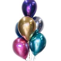 Multicolored chrome helium balloons