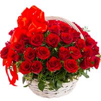 A wonderful basket of 51 red roses