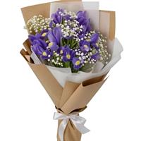 Букет з ірисів та гіпсофіли Букет з ірисів та гіпсофіли
