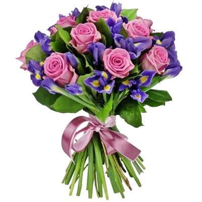 Букетіз троянд та ірисів Букетіз троянд та ірисів