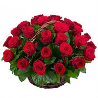 Basket of 25 Red Roses