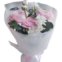 Ніжний міні-букет з ранункулюсів та нарцисів Ніжний міні-букет з ранункулюсів та нарцисів