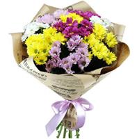Bouquet of colored chrysanthemums