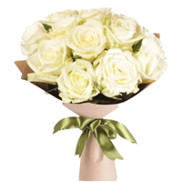 Elegant bouquet of 11 white roses