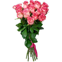 Букет з 15 імпортних рожевих троянд