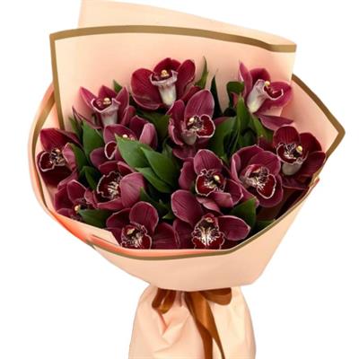 A bouquet of 15 brown orchids A bouquet of 15 brown orchids