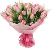 Букет из 29 розовых тюльпанов