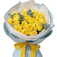 Букет из 7 желтіх пионовидных роз