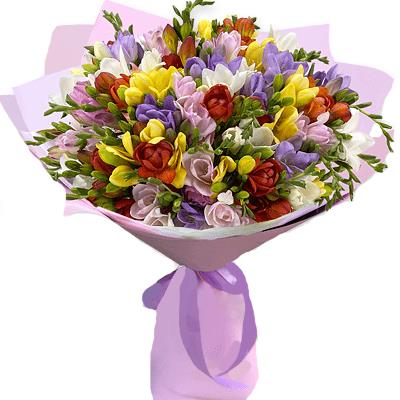 Bouquet of roses and freesias Bouquet of roses and freesias