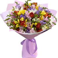 Bouquet of roses and freesias Bouquet of roses and freesias