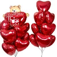 21 heart-shaped balloons 21 heart-shaped balloons