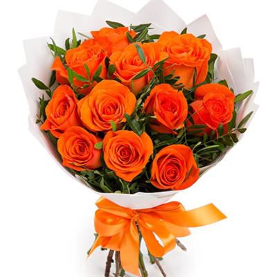 Bouquet of 11 fiery orange roses  Bouquet of 11 fiery orange roses