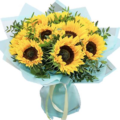 Букет з 9 соняшників Букет з 9 соняшників