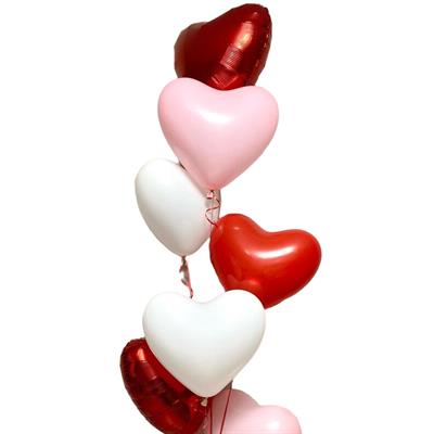 Stack of 7 heart-shaped balloons Stack of 7 heart-shaped balloons