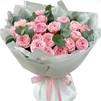 Heart of roses in greenery