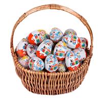 Basket with chocolate eggs 