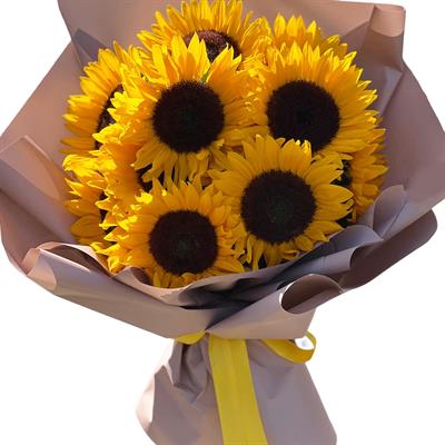 Сонячний букет з 11 соняшників  Сонячний букет з 11 соняшників