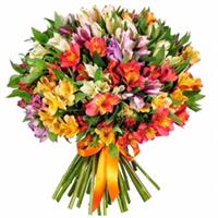 Bouquet of 31 multi-colored alstroemerias