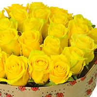Букет из 21 желтой розы