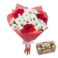 Roses and chrysanthemums, Ferrero Rocher