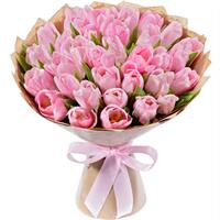 35 розовых тюльпанов 