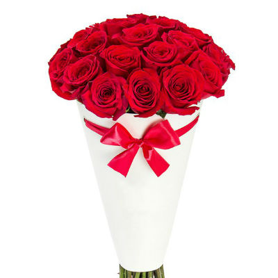 25 red roses in a cone 25 red roses in a cone