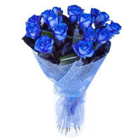 15 синіх троянд