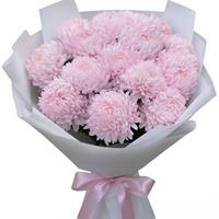 Волшебство нежности букета из 15 хризантем