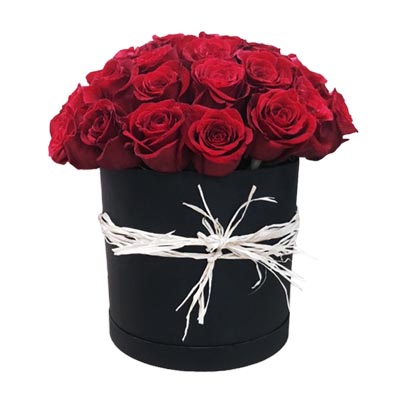 21 imported rose in a hat box 21 imported rose in a hat box