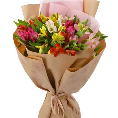 Чарівний букет з 7 різнокольорових альстромерій Чарівний букет з 7 різнокольорових альстромерій