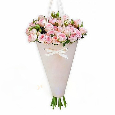 9 branches of a pioneer bush rose in cone 9 branches of a pioneer bush rose in cone