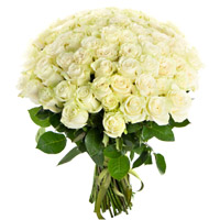 Шикарный букет из 75 белых роз 